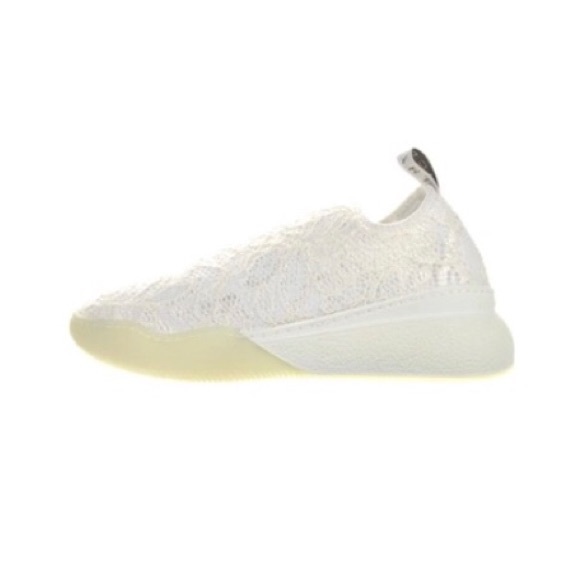 • STELLA McCARTNEY • COLLECTION PRETTY RARE LUXURY WHITE & BASE LACE SHOES . - Picture 6 of 10